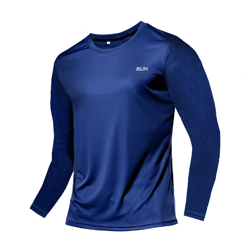 

Men's TShirts Ice Silk Long Sleeve Men's Spring Thin Section Quick Dry Breathable TShirt Simple Outdoor Casual Gym Clothing Fitness Equipment 230410, Light blue