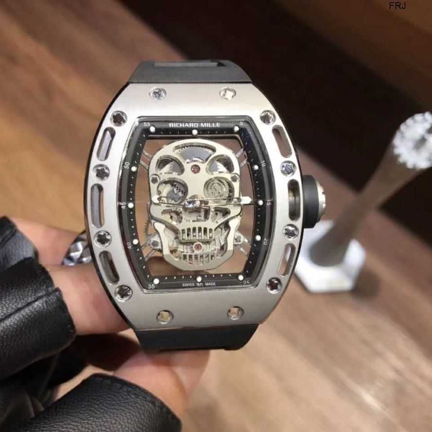 

Designer Watches Richads Milles Miller Richads Hollow Out Barrel Skeleton Design Aggressive Trend Student Male Automatic Mechanical Frj, Silver