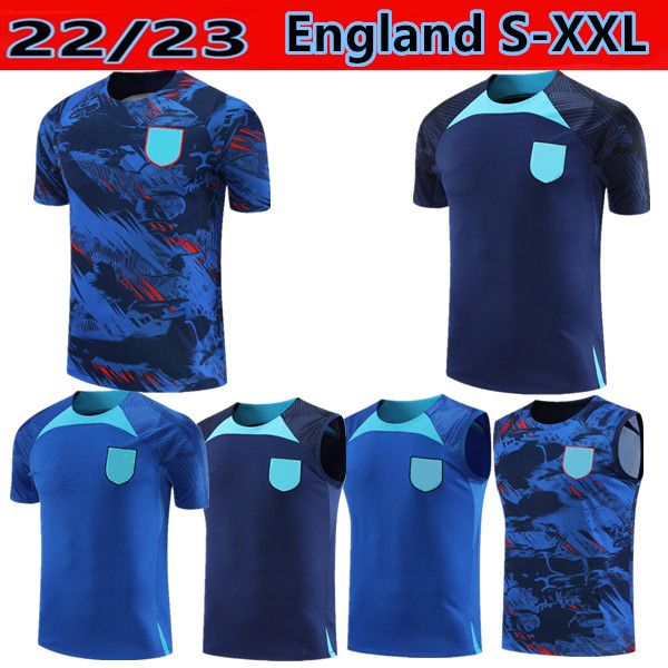 

2022/2023 Englands Short Sleeve Tracksuit Training Wear Jogging Suit Soccer Jersey Set Chandal Survement Maillots De Foot Adult, Blue2