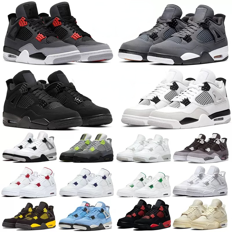 

basketball shoe 4 4s Men Women black cat 4s Sports trianers Sneakers University Blue Cool Grey Infrared Pure Money Oreo, #15 fire red