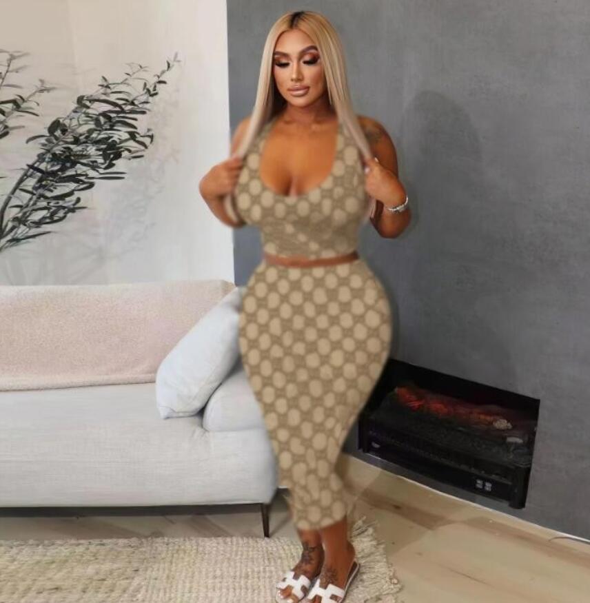 

V-Neck Dress For Women 23GG Summer Female Dresses Designer Casual Black/White Sexy 2 Pieces Suit Clothing, 02