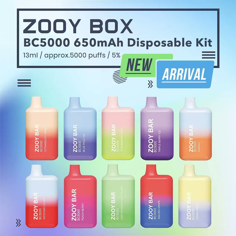 

E cigarette zooy bar bc5000 disposables vapes disposable puff 13ml 650mAh Rechargeable Battery bulk electronic cig wholesale vape pen factory vape 2% 5% 0%