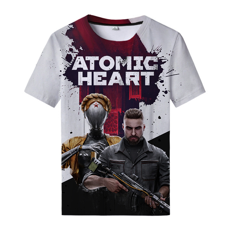 

Women's TShirt 2023 Atomic Heart Game 3D Printed Tshirt Summer Men's Round Neck Shortsleeved Shirt Street Harajuku Top 230410, Black