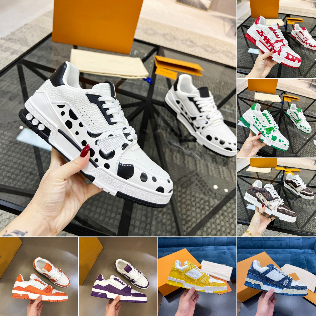 

Designer Casual Shoes YK Trainer Sneaker Men Vintage Suede Sneakers Mens Embossing Classic Platform Trainers Off Shoe, B1