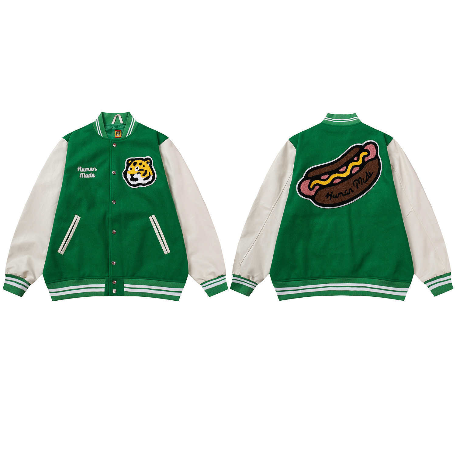 

Nigo Human Made Tiger Head Hot Dog Maoni Baseball Jacket for Men and Women