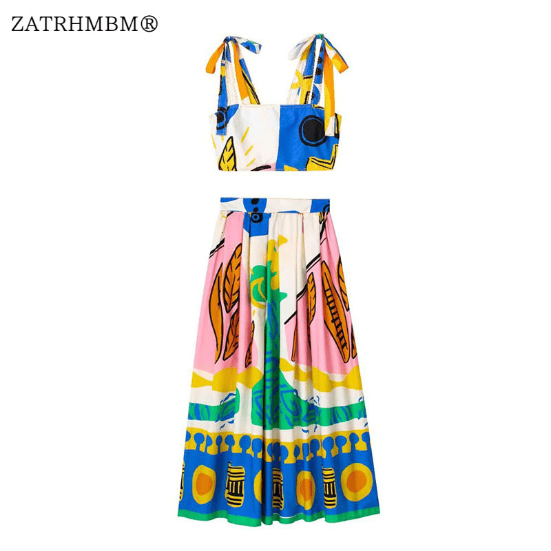 

Camisoles Tanks ZATRHMBM Women 2023 Summer Fashion Printed Tank Tops Vintage Sleeveless Cropped Female Camis Mujer 230410