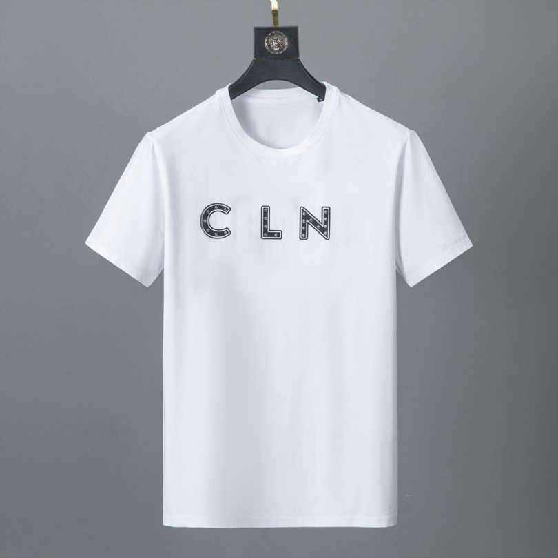 

2023 New Women's High quality tshirt Mens Shirt Spring Summer Sleeves Crew Neck -shirt Letters Rivet Beads -shirts Tees Casual Clothing Apparel