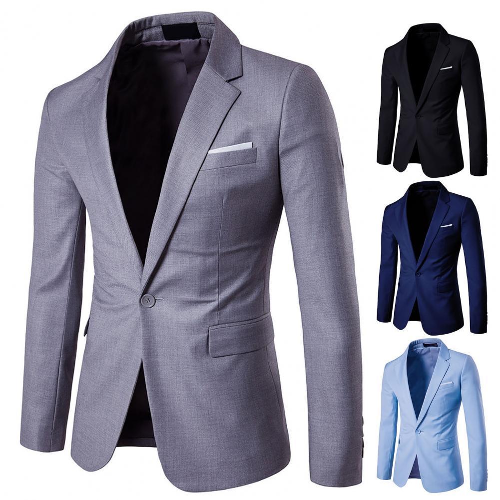 

Men's Suits Blazers Simple Casual Blazer Comfy Suit Jacket Lapel Slimfitting Pure Color Blazer Slim 230410, Black