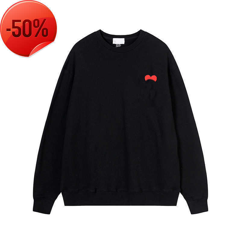 

Hoodies Sweatshirts Mens Hoodie Sweatshirt Classic Embroidered Round Neck Paris Fashion Cotton Casual Couple Long Sleeve Solid ColorS to 2XL Size, Black-black heart