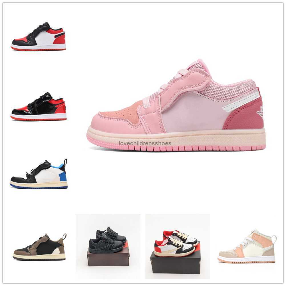 

2023 Kids Shoes 1s Travis Scotts 1 Low Basketball Designer Sneakers Reverse Mocha Baby Trainers Youth Boys Kid Shoe Pine Green Toddler Infants Fragment Black Phantom