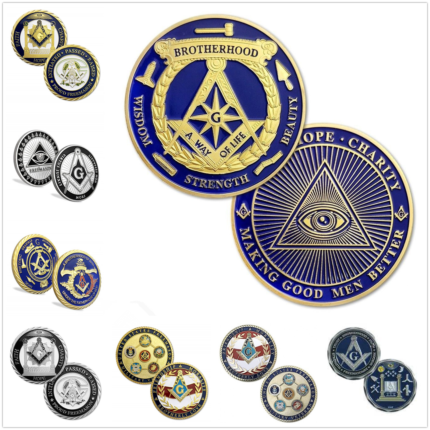 

Other Arts and Crafts Masonic Challenge Coin United States Freemason Coin