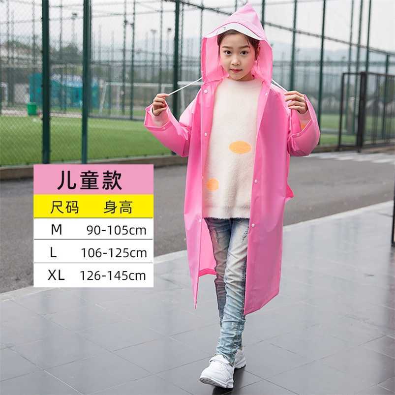 

EVC Children's Raincoat with Schoolbag Student Enlarged Thickened Poncho Coat Rain Gear Full Body Raincoat, White