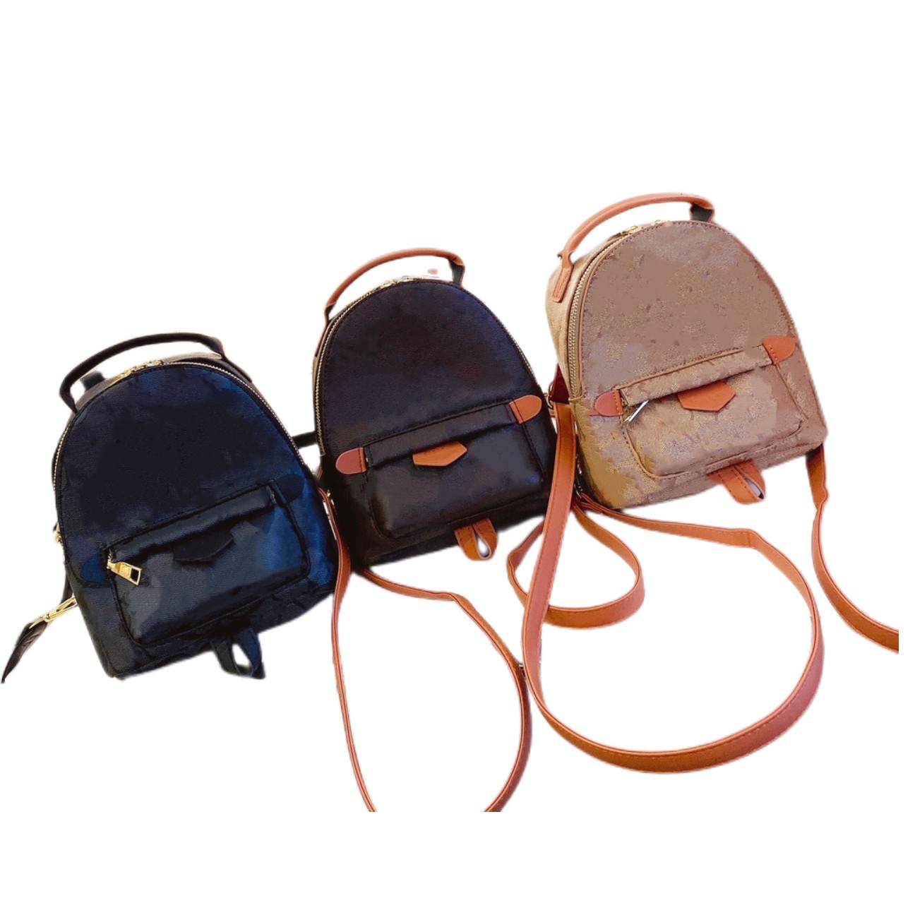 

Luxury Letter Printed backpacks Fashion children PU leather double shoulder bags Fashion women Casual bag A9862, Beige