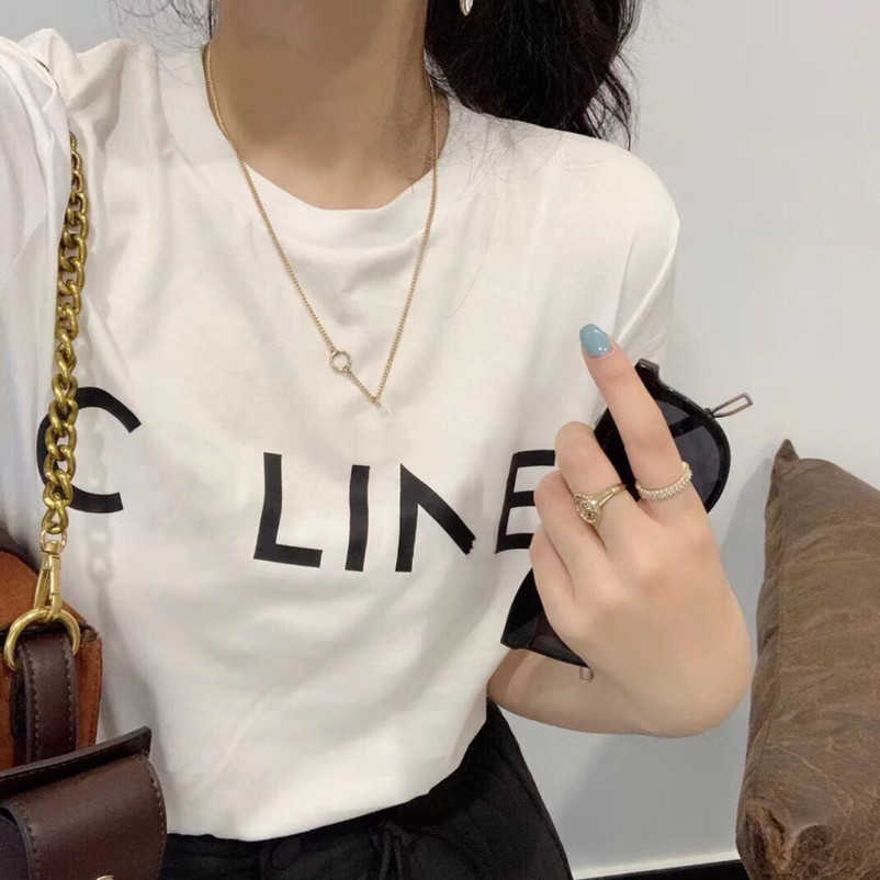 

2023 New designer womens t shirt high-end Correct Version 2023 Summer Classic Basic Letter Print Loose Sleeve T-Shirt, Black