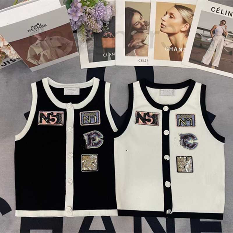 

Women's Tanks & Camis designer 23 New Style chic Sweet Temperament Design Sense Letter Unique Black and White Color Matching Fake Cardigan None 3TJE, White5
