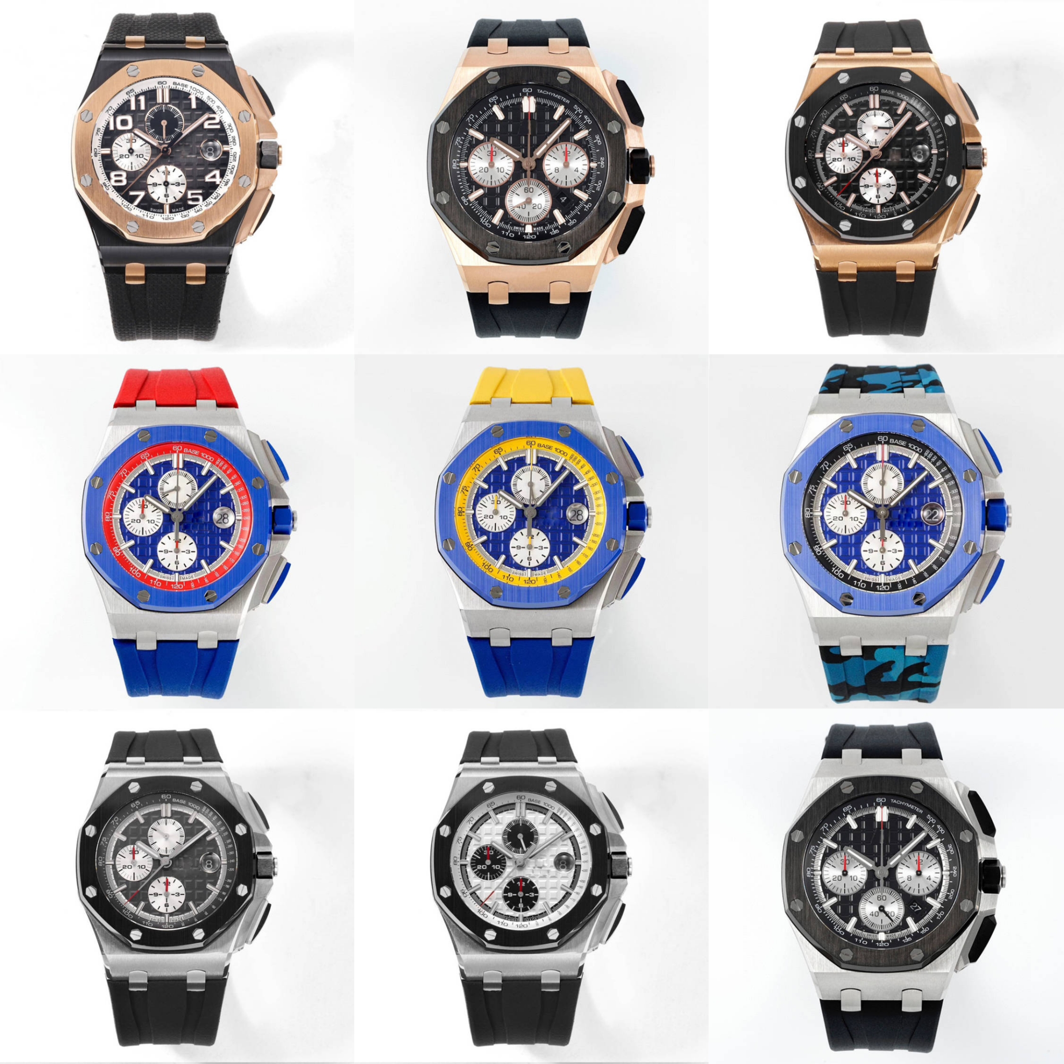 Designer Mens Watch Quartz Movement Watch 44 mm Boîte en caoutchouc en acier inoxydable A Luminescent P Box Box Dhgates Watch Montre de Luxe Watc