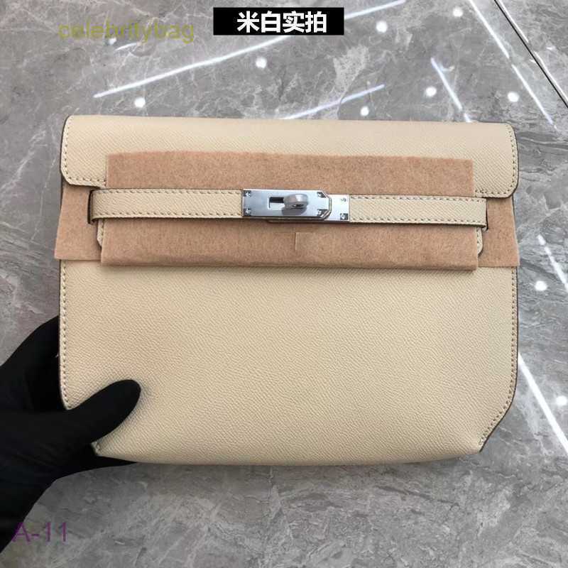 

Designer Kellies Handbags Hemres Poor 2023 New Bag Fashion One Shoulder Oblique Cross Handle Palm Pattern Lock Buckle Casual Leather Small Square 1 has logo H8SN, Rice white