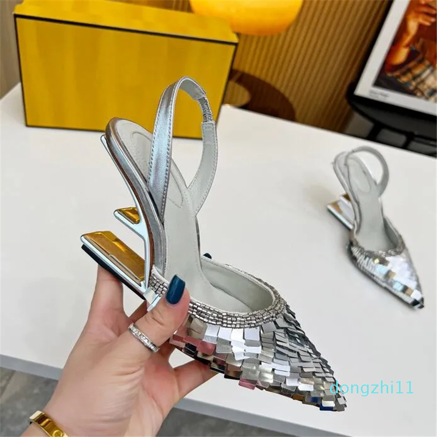 

2023 Latest Women's Sandals Dress Shoes High Heel Pointed Upper Sequin Heel Strap Dress Casual Banquet Work Fashion Lightweight Comfortable Size 35-42 Box, Green
