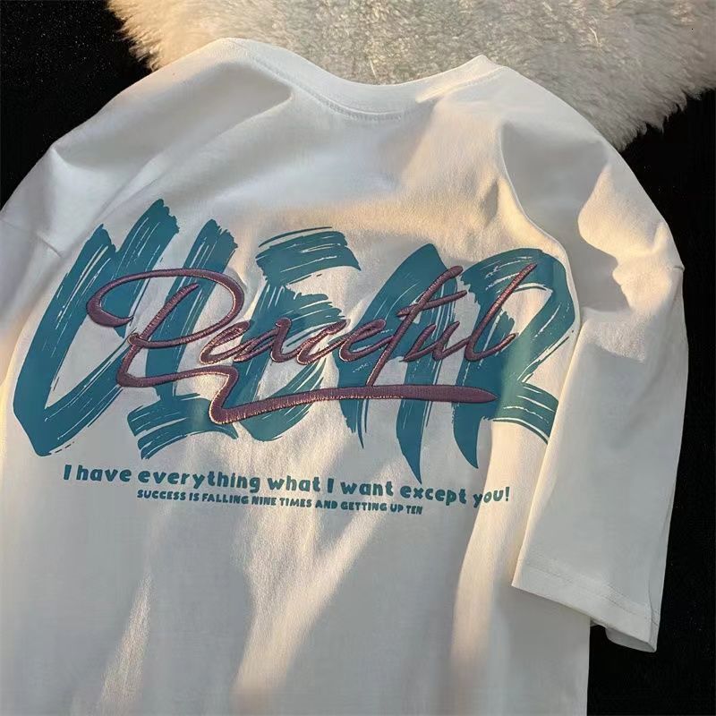 

Men' TShirts Summer men and women short sleeved Tshirt couple lazy style loose t shirt harajuku y2k top oversized t shirt men clothing 230410, White