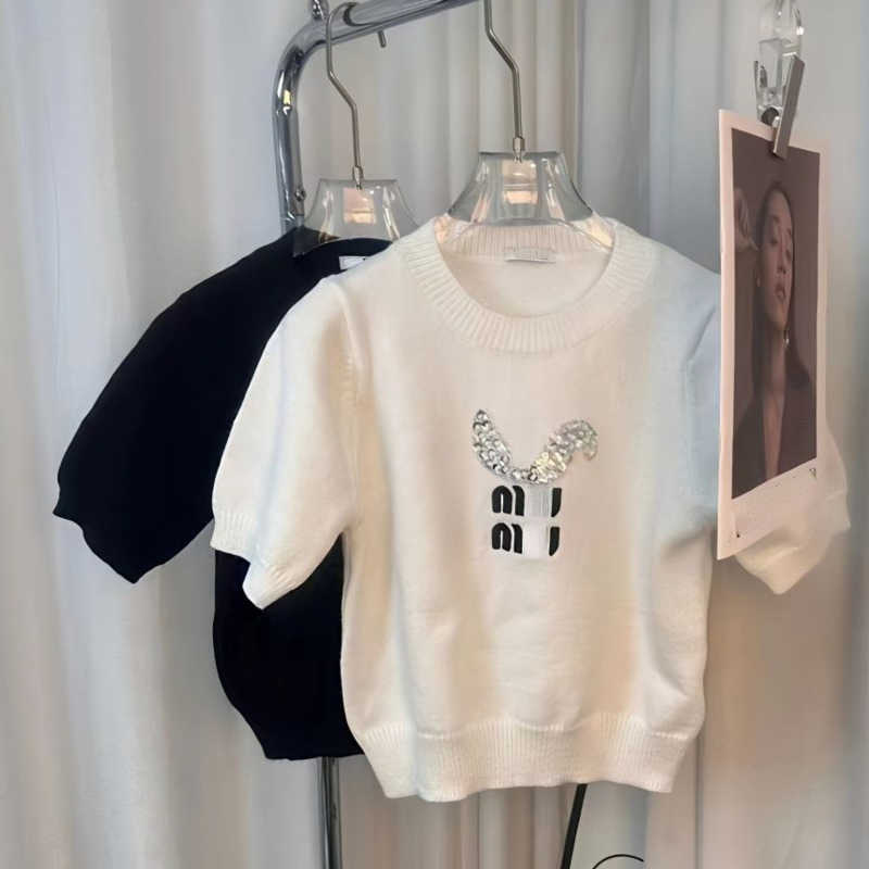 

Women miu Sweater Knits Tee Designer Embroidery Knitted Vest Sport Tank Top Breathable Yoga Vest Tops, No logo white t-shirt