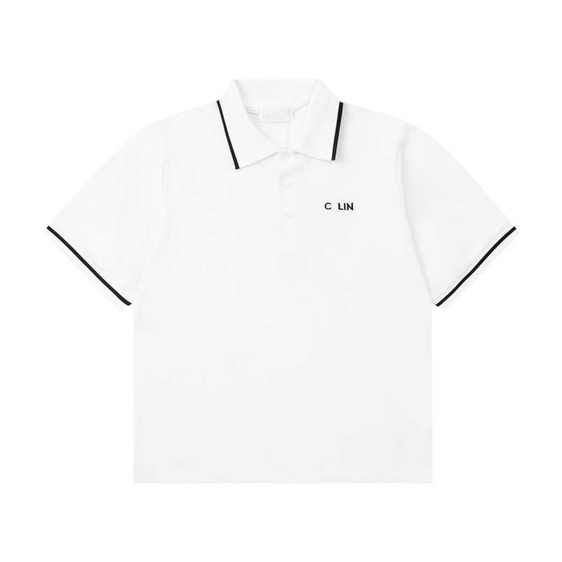 

Womens Designer t shirt tracksuit High Edition 23ss Spring/Summer Polo Shirt Small Embroidery Couple Sleeve, Black