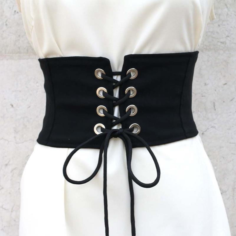 

Belts Gothic Lace Up Crop Top Corset Belt Fashion Black Slim Harness Waistband For Women Girls Dress Decorated GirdleBelts