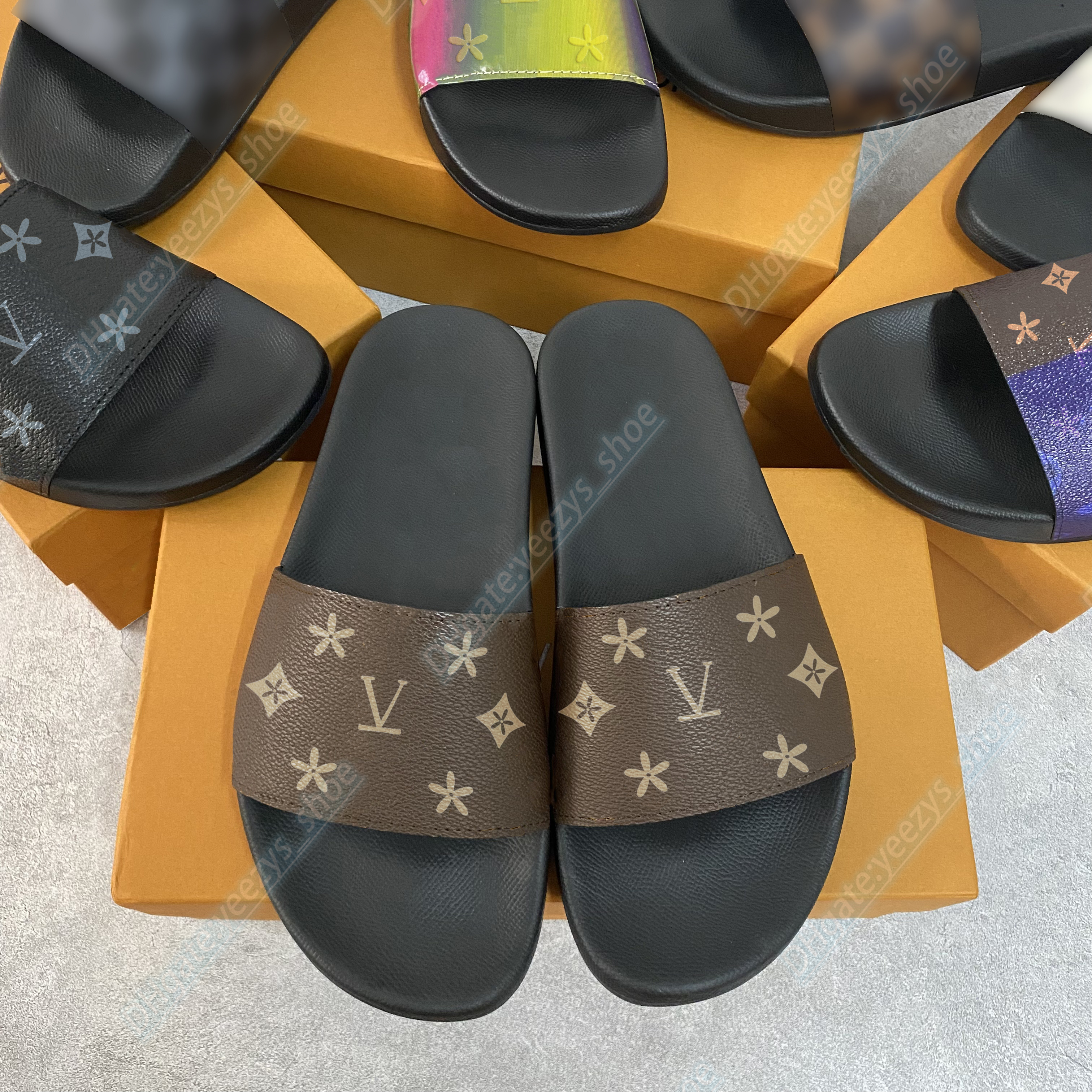 

sandals designer luxury Fashion summer beach leisure man women slipper Waterfront Mule Rubber outsole waterproof slides, #7