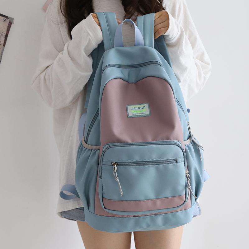 

Backpack Panelled Large Capacity Women 2023 Shoulder School Backpacks Bag For Teens Female Waterproof Travel Bags Ruckpacks, Black