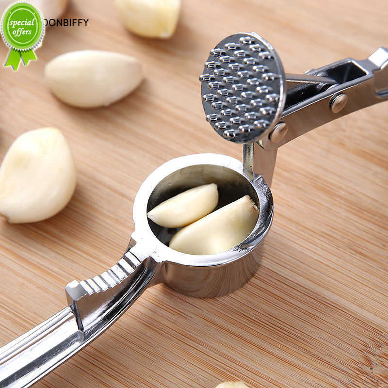 

New Garlic Press Crusher Ginger Squeezer Vegetables Masher Stainless Steel Handheld Ginger Mincer Kitchen Cooking Tools