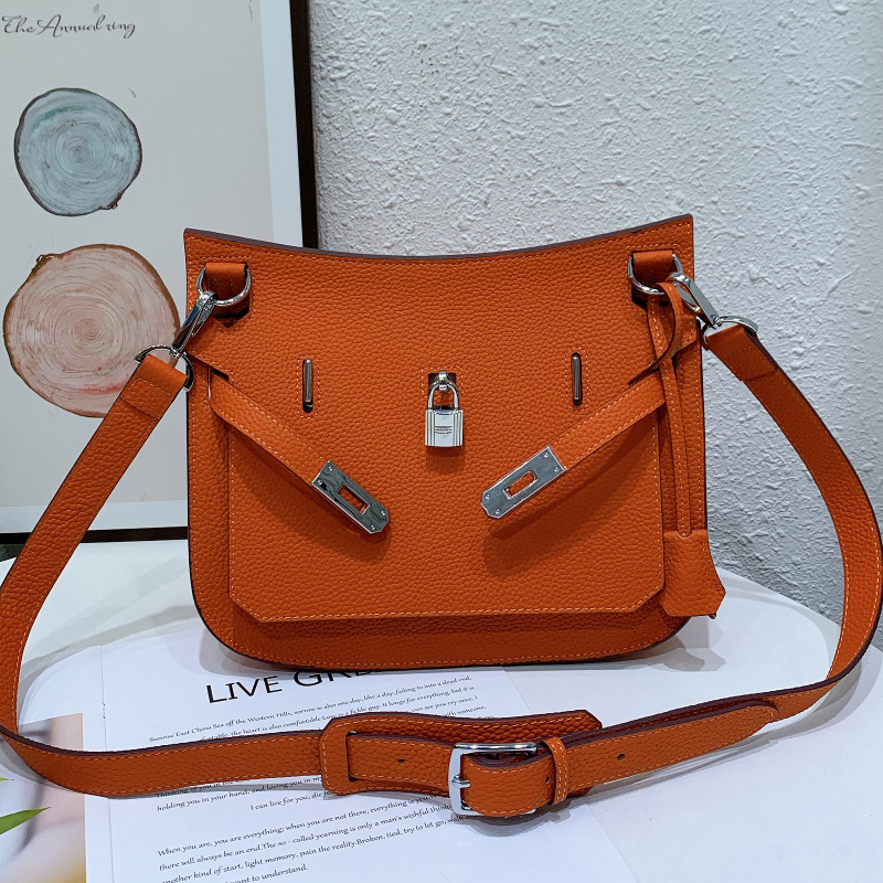 

Women Shoulder Cross Body Bag Handbag Purse Lage Tote Bags Genuine Leather Grain Cowhide Fashion Letter Print Silver Hardware Buckle Lock Decoration Top Quality, Blue