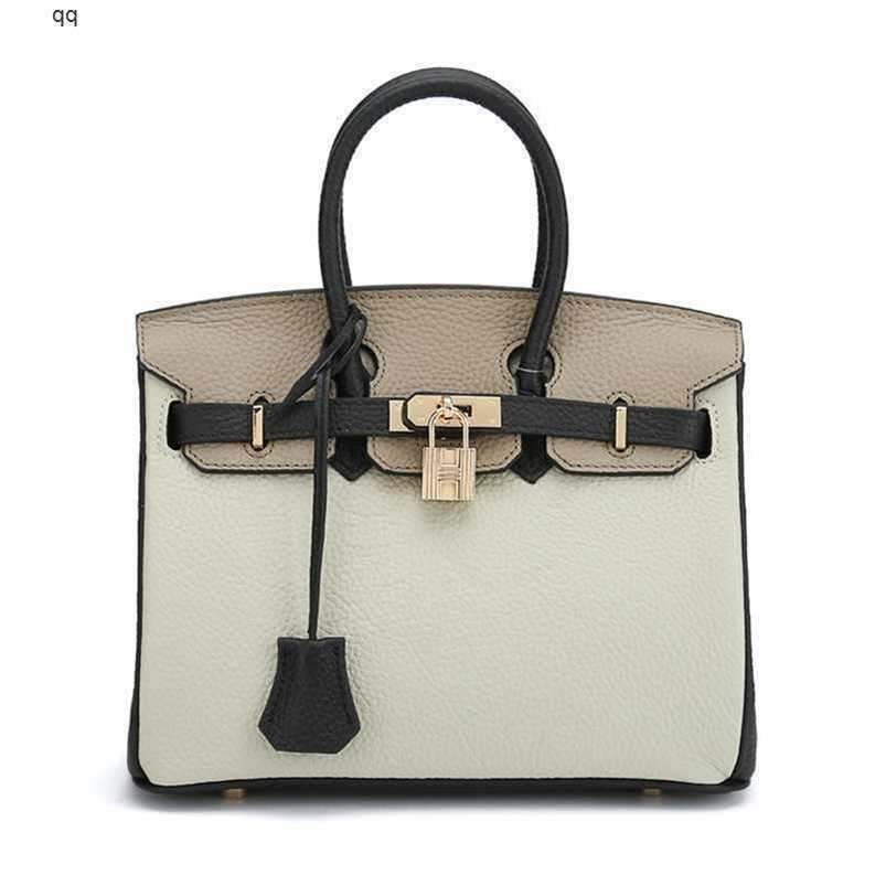 

Designer Birkin H erms handbag color leather layer color shoulder qq wirh logoqq with logoLJEX, 35cm pearl grey with orange