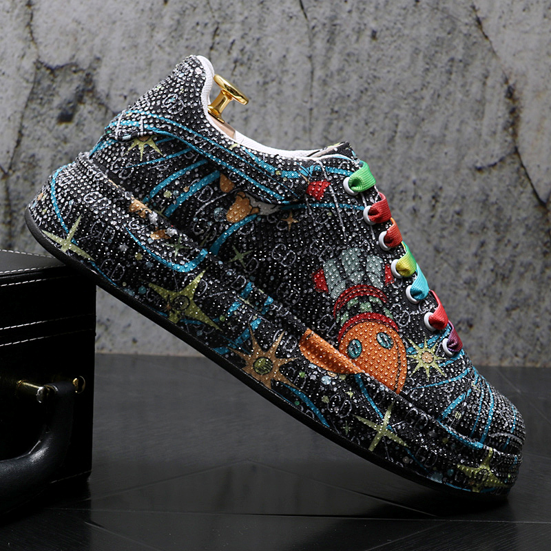 

2023 men's Casual Walking Sports Running Shoes embroidery Printing of flowers Bottom of package Ourdoor Travel Fitness Platform Sneakers