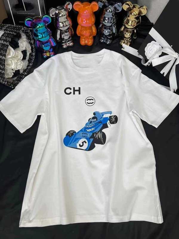 

Women' T-Shirt designer White T-shirt Short Sleeve chic 2023ss Fashion Spring/Summer New Racing Blue Pattern Classic Versatile Shirt GOUA