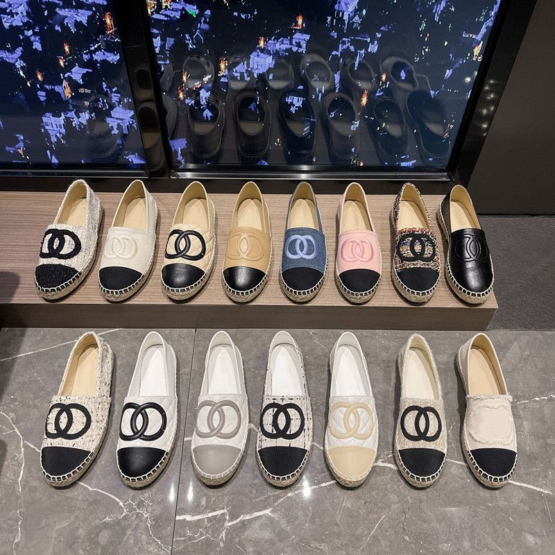 

Espadrilles Designer Casual Shoes Luxury Loafers Sneaker Woman Canvas Real Leather Classic Design Boots Slipper Slides size 35-42, #11