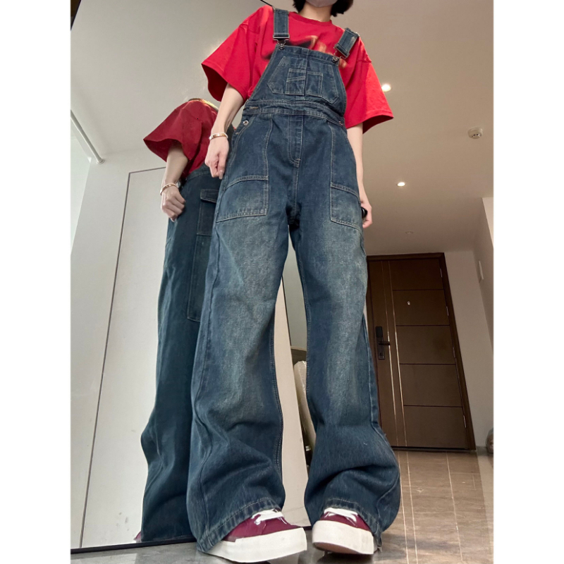 

Women s Jeans Harajuku dark blue vintage design sense strap jean 2023 summer niche loose slim wide leg mopping slouchy 230410, Beige