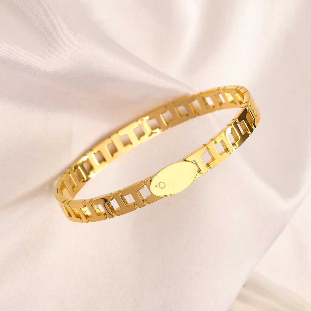 

Fashion Desinger Women's Bangle Bracelets Gold ff SCutainless Steel Letter Bracelets 18K Gold Plated Wedding Lovers Gift ZG2283