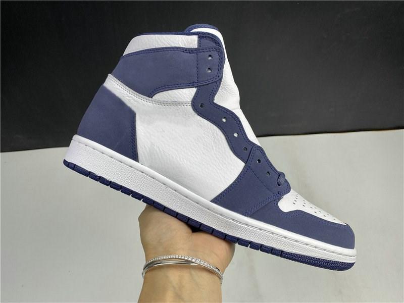 

2023 Basketball shoes Released Jumpman 1 High OG Japan White Midnight Navy Metallic Silver Fashion Sport Sneakers Size36-47.5