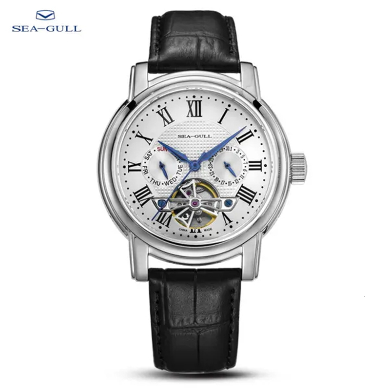 

Wristwatches 2023 Seagull Men s Watch Automatic Mechanical Wristwatch Multi Function Hollow Flywheel Business Simple D819 622 230410, D819.624