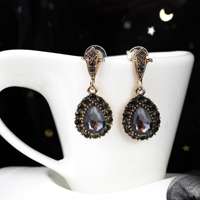 

Dangle Earrings & Chandelier Sunspicems 2023 Bohemia Women Earring Small Full Grey Crystal Antique Gold Color Turkish Vintage Party Bridal