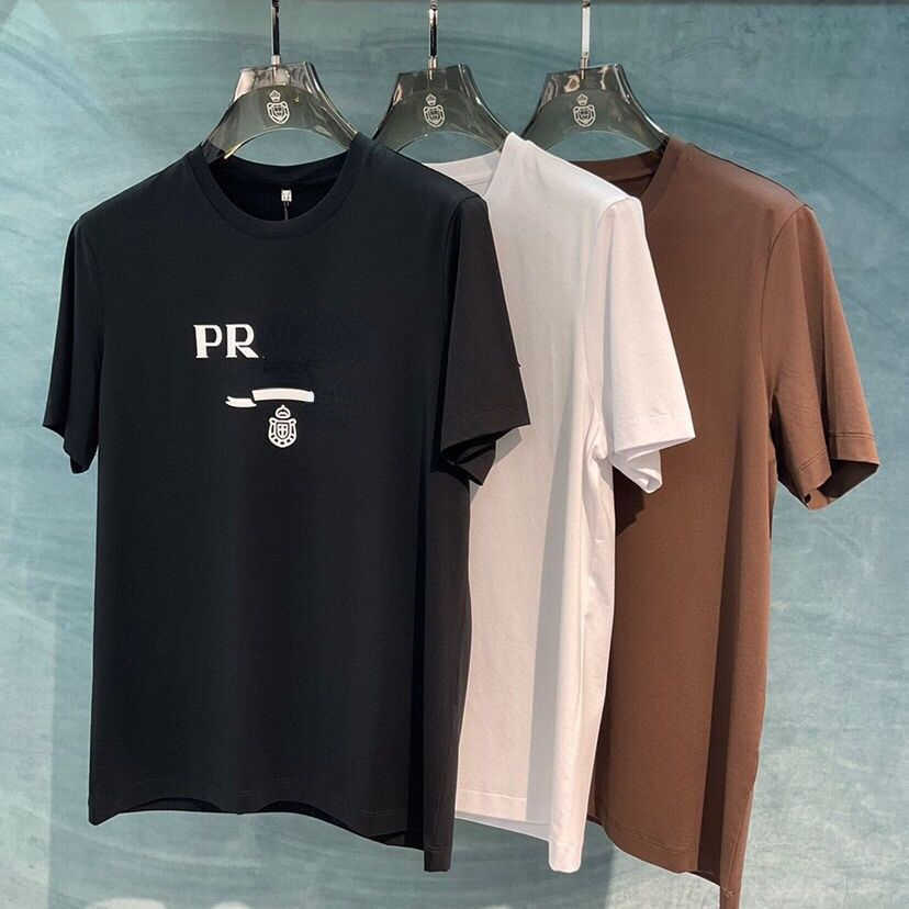 

Men's T-shirt spring and summer men's round neck fashion print casual versatile cotton short-sleeved T-shirt bottoming thin section, White