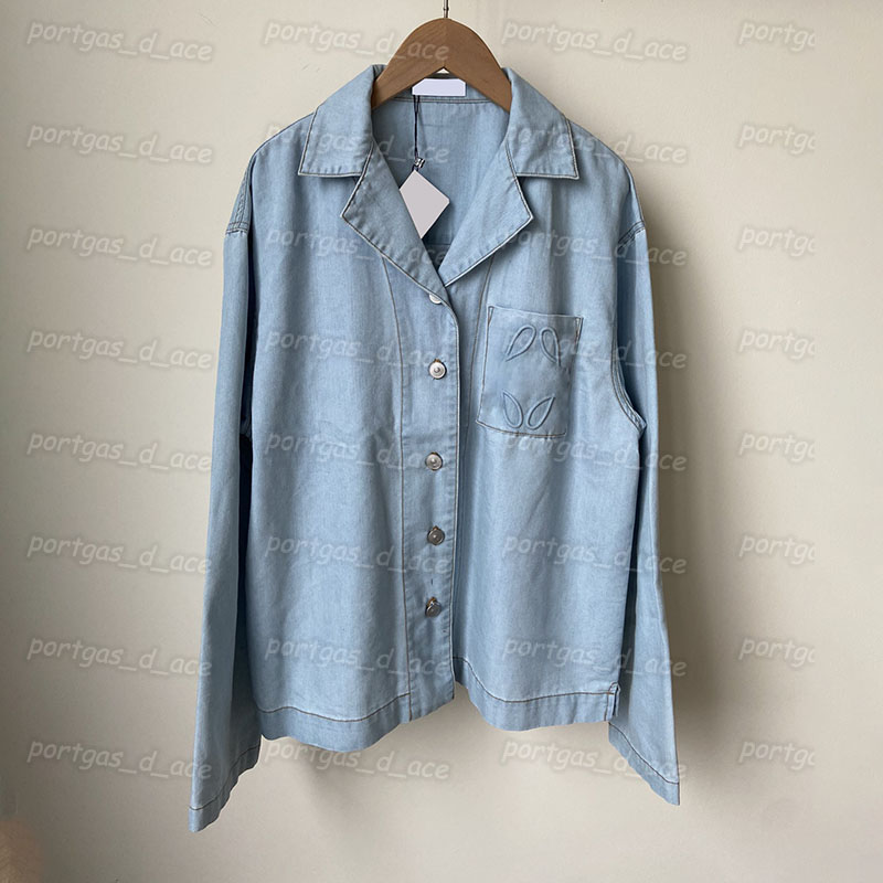 

Fashion Women T Shirt Long Sleeve Lapel Blouses Vintage Street Blue Shirts, Blue with label