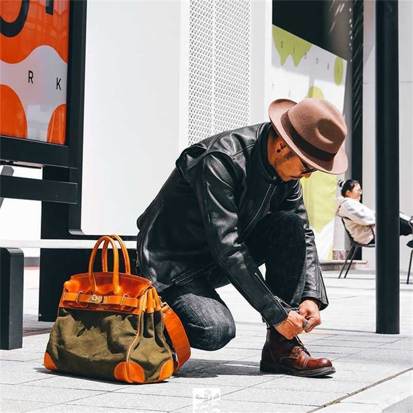 

Designer Birkin H erms handbag Canvas American Vegetable Leather Men's Handmade Short Distance Colorqq with logo, Green