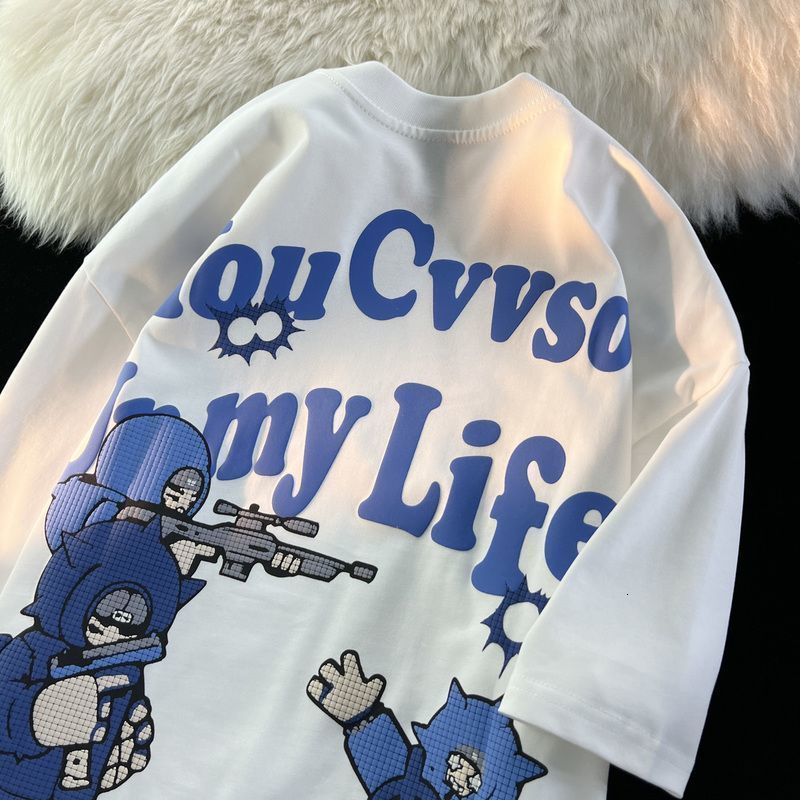 

Women' TShirt Vintage cartoon hiphop short sleeve tshirt for men and women oversize summer loose casual couple half sleeve top y2k clothes 230410, Black