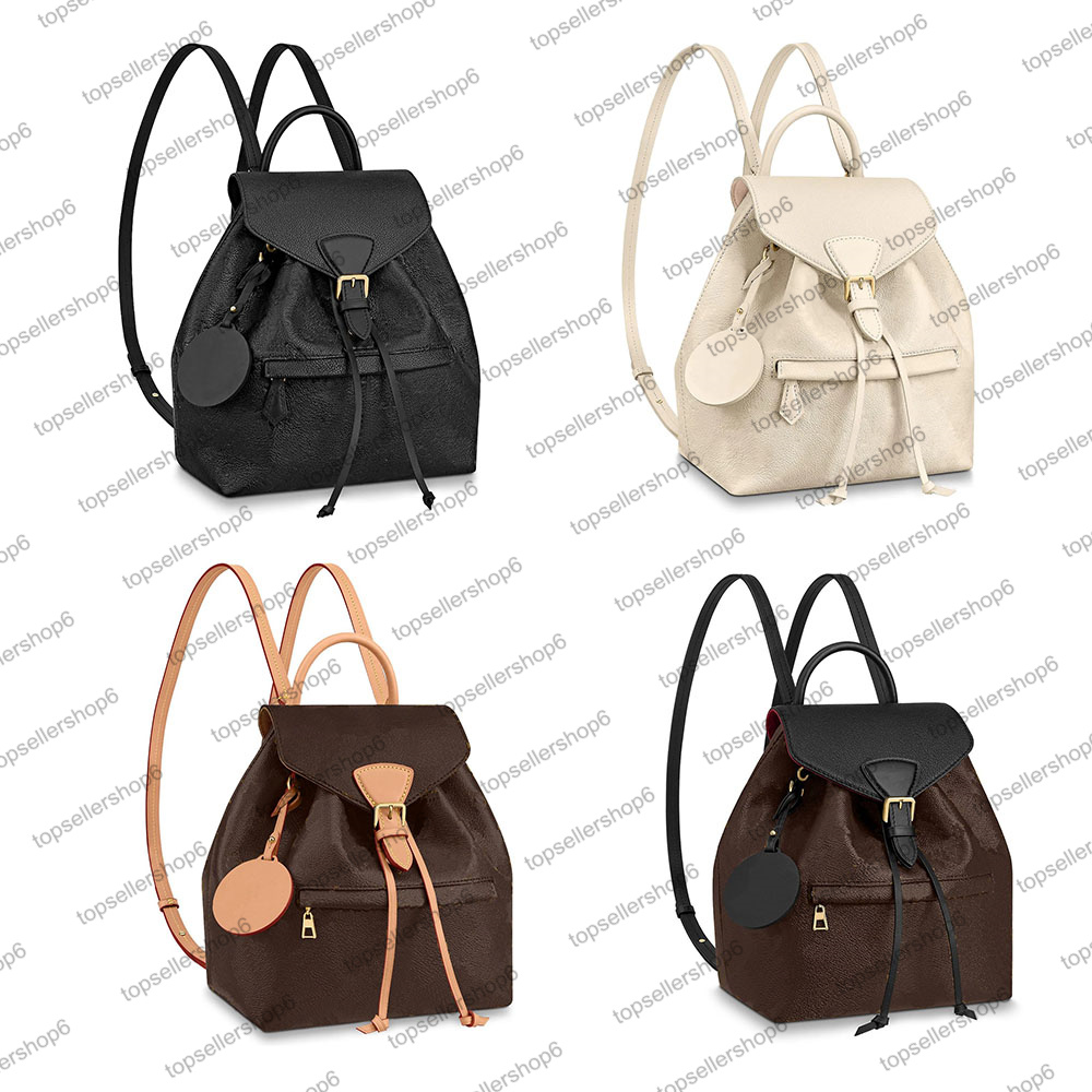 

M45205 M45515 MONTSOURIS PM elegant women bag genuine cowhide leather embossed canvas buckle backpack satchel purse shoulderbag, 3 m45410 tan letter flower embossed