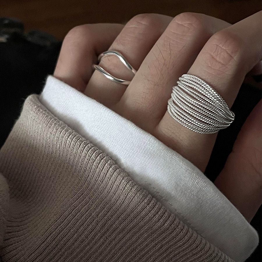 

couple rings natural multi-layer twist pleated ring geometric jewelry restoring ancient ways stud rings friendship rings couple rings for women band ring 01