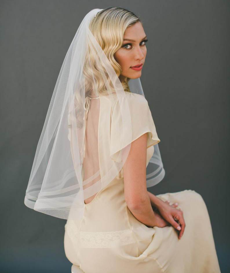 

Bridal Veils Short Horsehair Edge Wedding Veil With Comb White Ivory Accessories Velo De Novia