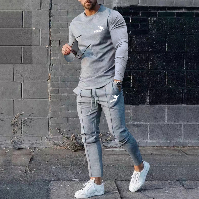 

Men's Tracksuits Men's Spring Autumn Round Neck Long sleeved Tshirt Trousers Suit For Men Clothing Casual Fashion Sports 2 Piece Set Tracksuits 230410, Light board 5