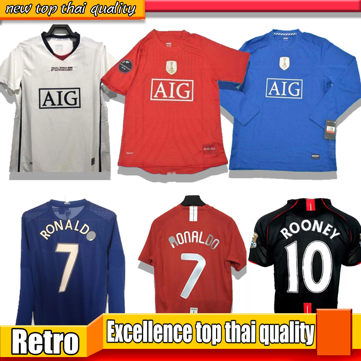 

08 09 MaNcHeStEr RONALDO Retro Soccer Jerseys 06 07 Top MAN uNiTeD Classic Vintage SCHOLES uTd 2006 2007 2008 2009 ROONEY football shirt GIGGS maillots de football, 04