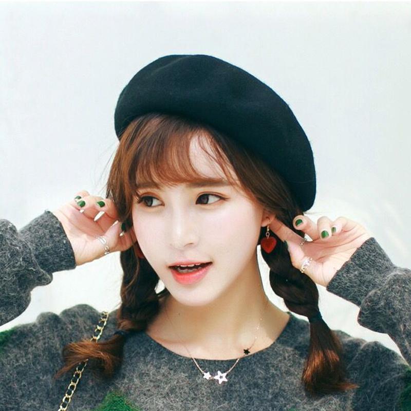 

Berets 1 Pcs 2023 Sombrero Mujer Fashion Women Solid Color Cap Warm Wool Plain Beret Hats Casual Beanie Lady Sweet, Camel
