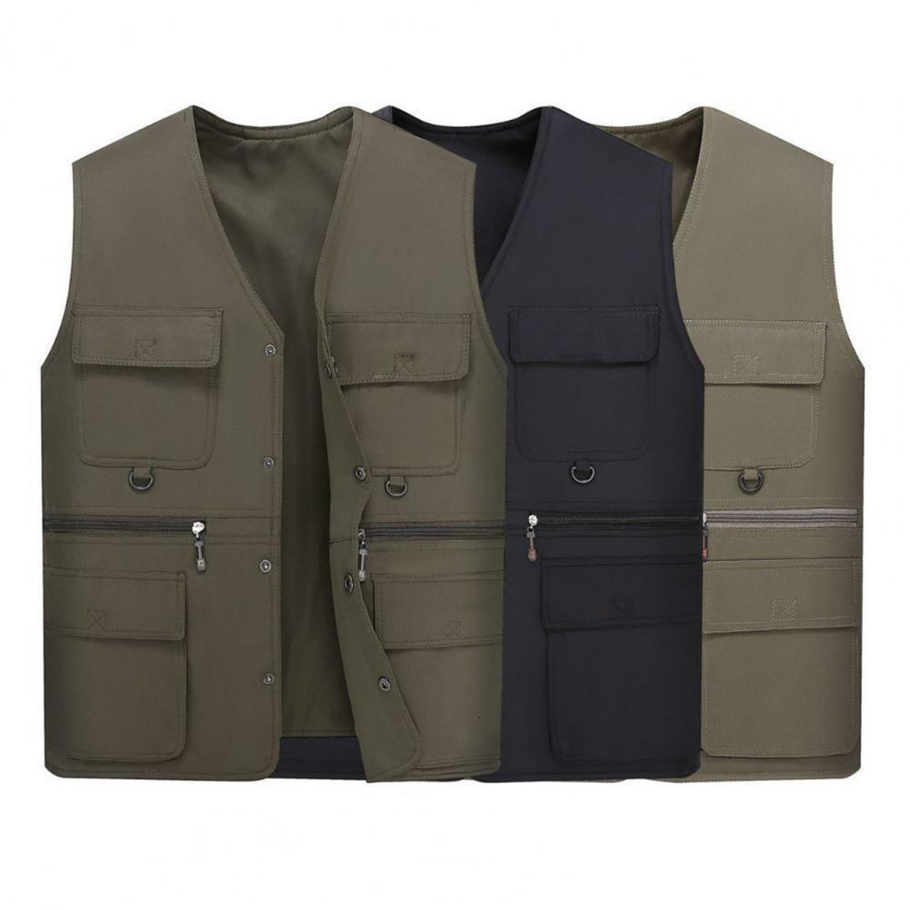 

Men's Vests Pograph Waistcoat Loose Plus Size Dressing Relaxed Fit Single Breasted Overall Vest Jacket Men Work Vest for Hiking 230410, Black